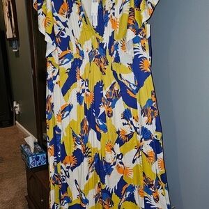 Maeve Blue and Yellow Floral Maxi Dress